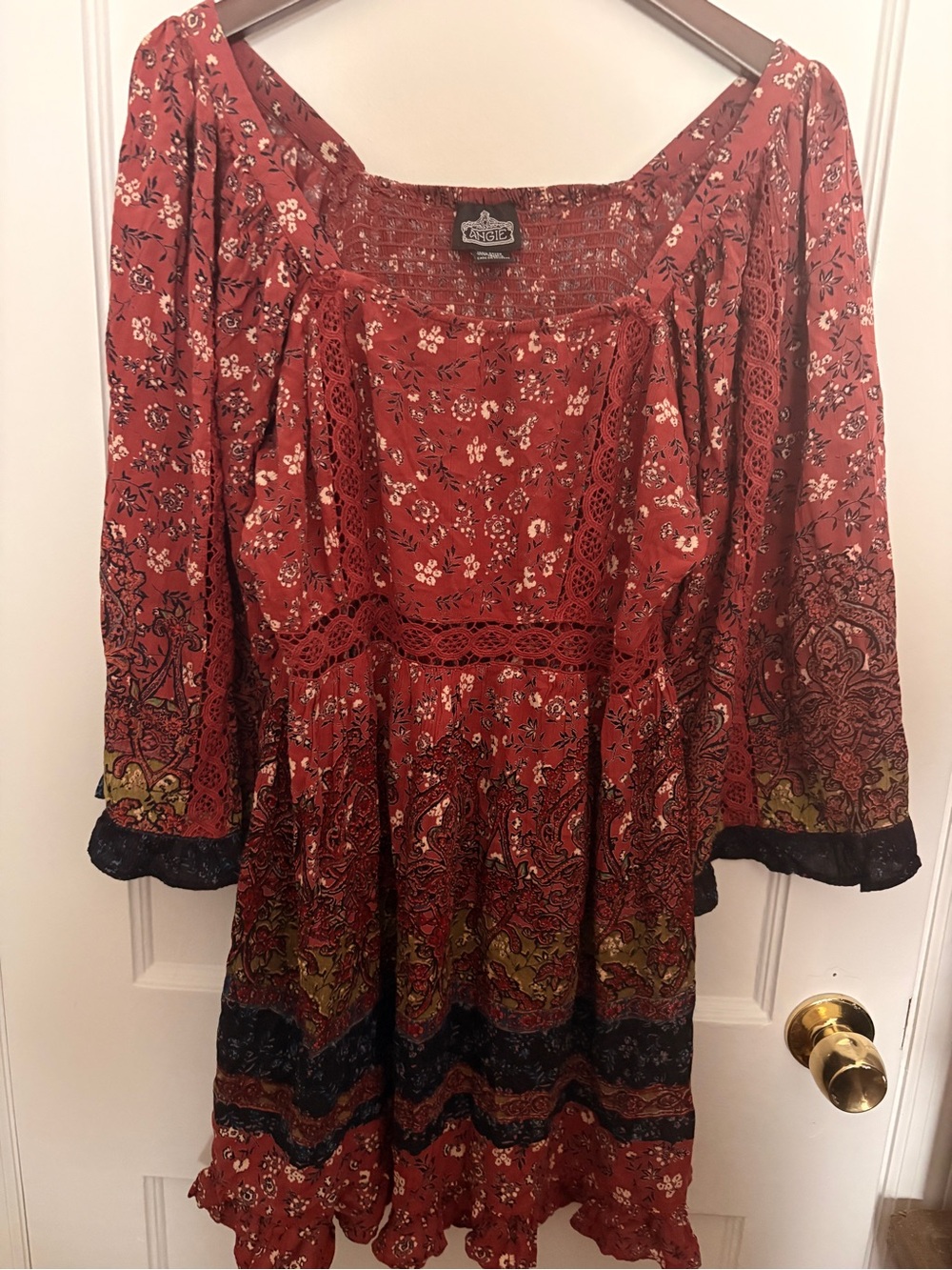 Angie Reddish-Pink Paisley Dress